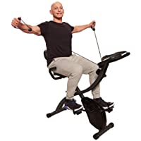 BulbHead - Bicicleta estática plegable para interiores con bandas de resistencia y monitor cardíaco- ideal para…